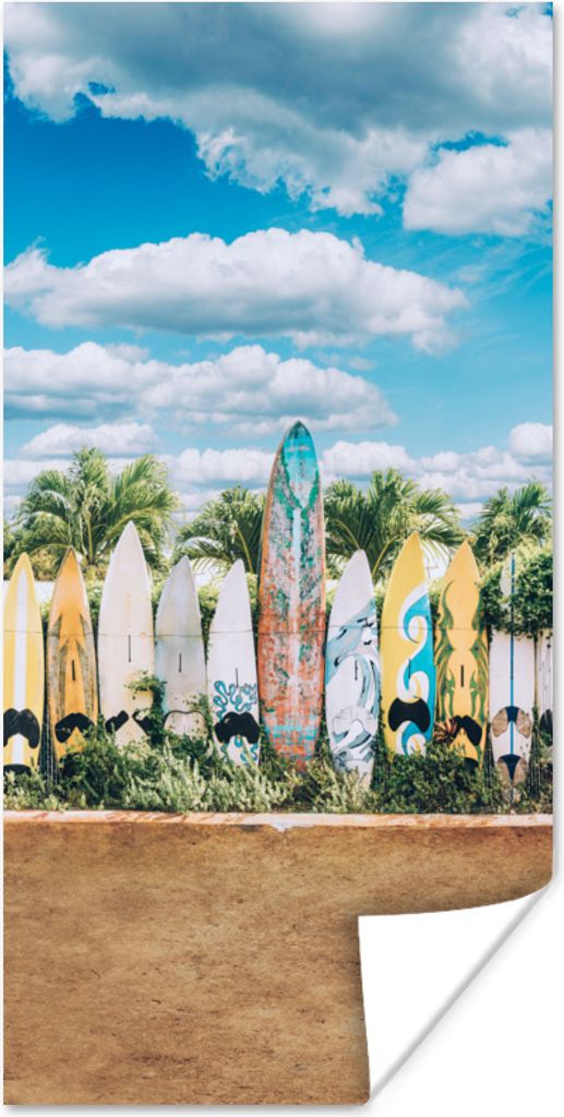 MuchoWow Poster Surfbretter in einer Reihe 40x80 cm - Dekoration
