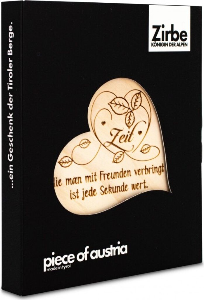 Zirbenherz Mini Zeit die man mit Freunden ... Produktbild 