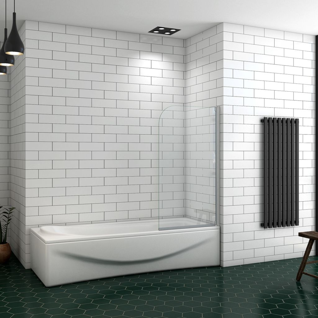 80X140cm Badewannenaufsatz Duschabtrennung Echtglas Produktbild 