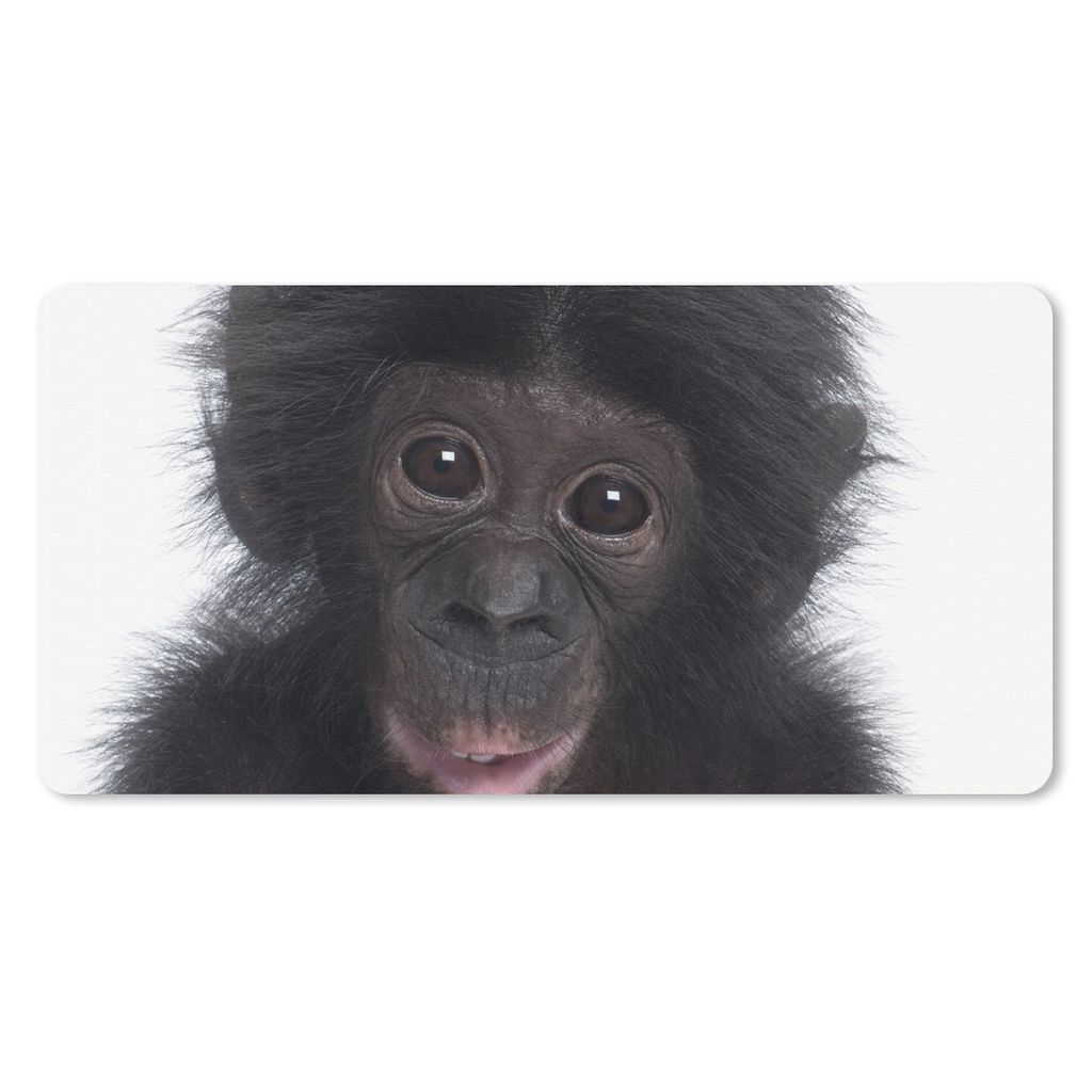 MuchoWow Mauspad Mousepad Affe - Schimpanse - Porträt - Kinder - Jungen - Mädchen 60x30 cm - Mousepads - Maus Mat - Pad - Mausunterlage - Nachh...