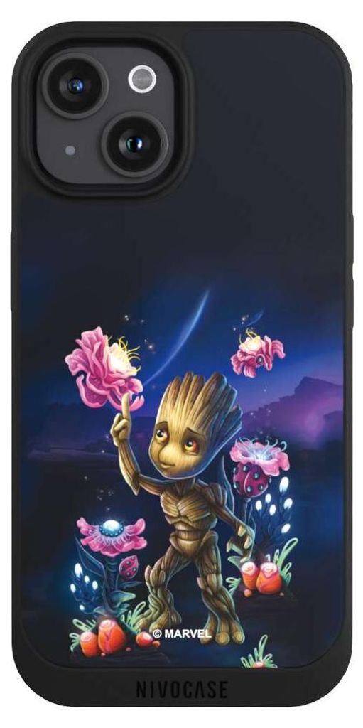 NIVOCASE Handyhülle für Apple iPhone 15 Hülle NIVOpure Case Schwarz Marvel Guardians Of The Galaxy Baby Groot