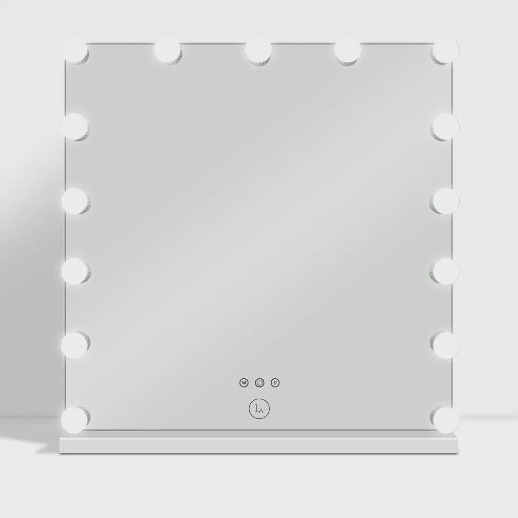 Lux Vanity LV-2669: 15 Dimmable LED Bulbs Square Hollywood Vanity Mirror - 100 x100cm