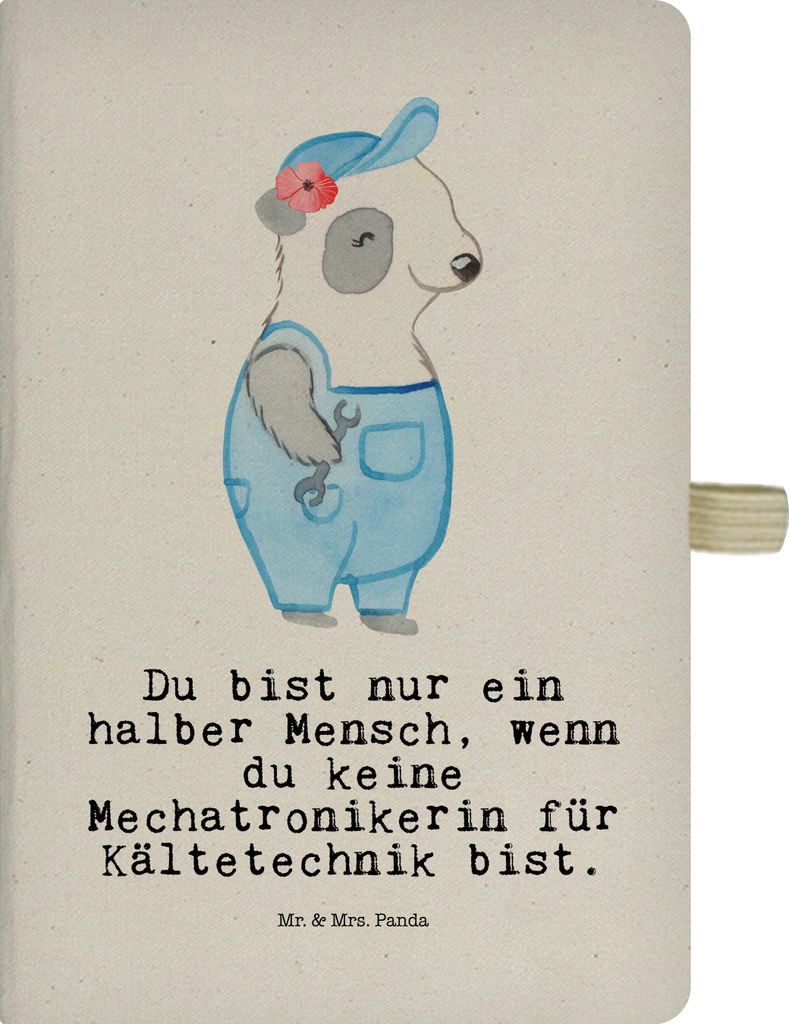 Mr. & Mrs. Panda Tagebuch Mechatronikerin für Kältetechnik Herz - Transparent - Geschenk, Jubiläum, Spruch, Adressbuch, Witzig, notizbuch a4, Lu...