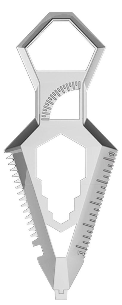 10-in-1-Taschen-Multitool mit Flaschenöffner, Schraubendrehern, Schraubenschlüsseln, Lineal und Säge. Kompaktes Schlüsselanhänger-Design. Edel...