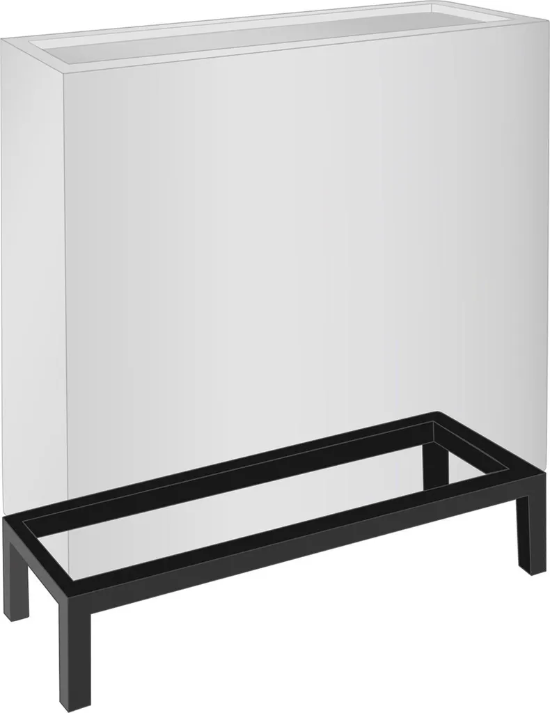 Support de meuble rectangulaire noir mat en acier VIVANNO 88x30x10 cm