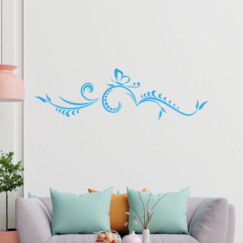 kleiner Schmmetterling - Tribal Wandtattoo in 6 Größen - Wandaufkleber Wall Sticker - Dekoration, Küche, Wohnzimmer, Schlafzimmer, Badezimmer