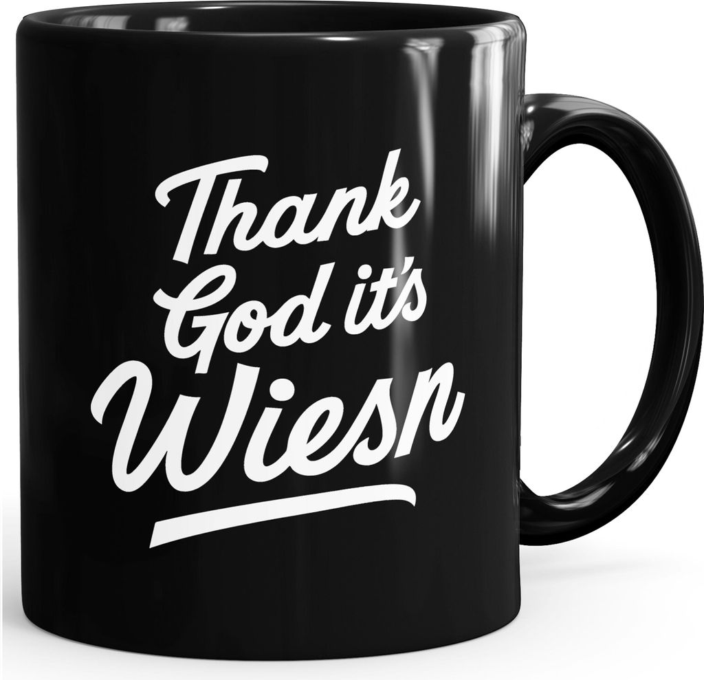 Tasse Spruch – Thank god it's – für das Bier lustige Kaffeebecher MoonWorks