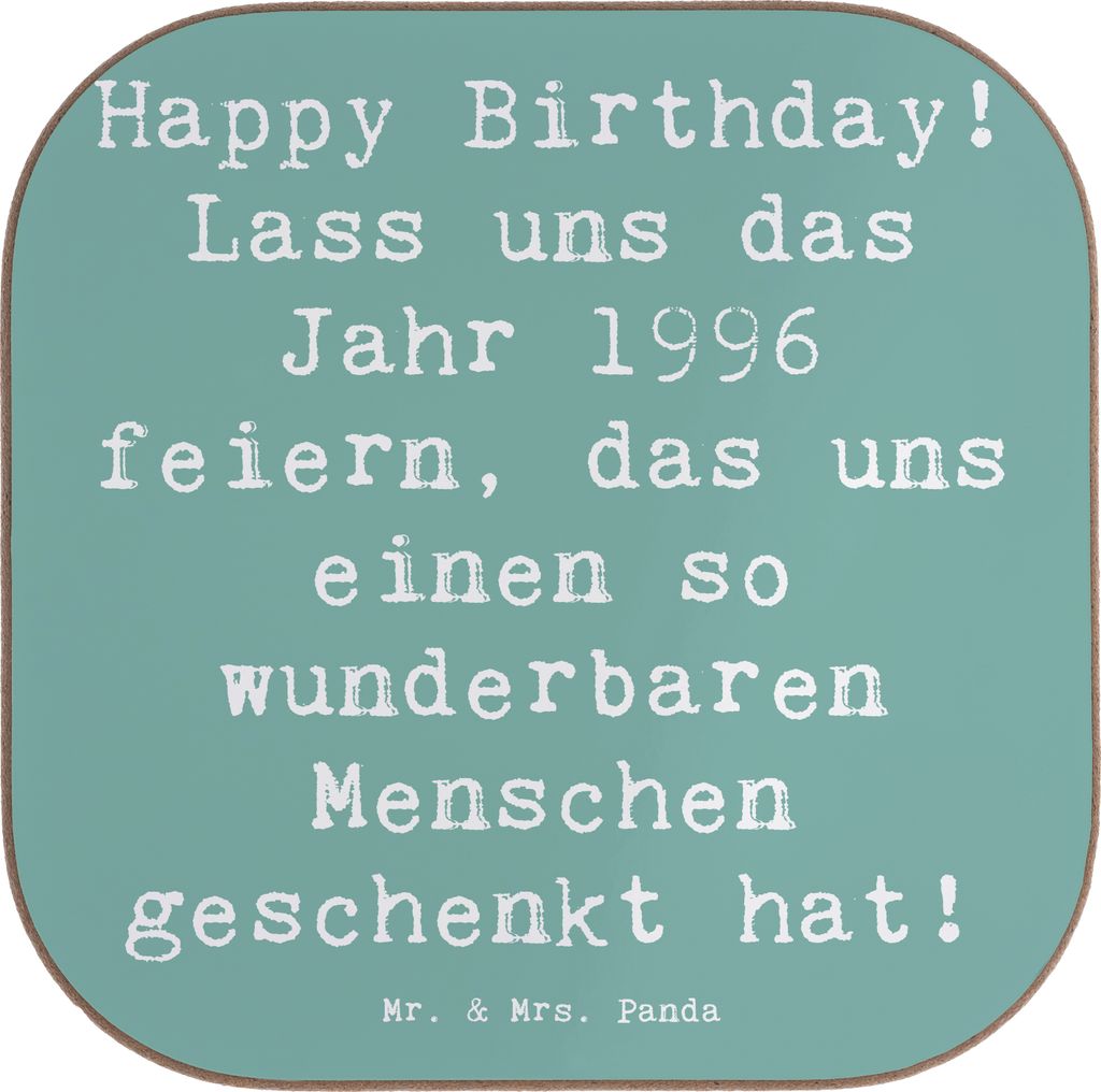 Mr. & Mrs. Panda Untersetzer für Gläser Spruch 1996 Geburtstag - Meeresbrise - Geschenk, Coaster, Happy Birthday, nostalgisches, Jahr feiern, Geb...