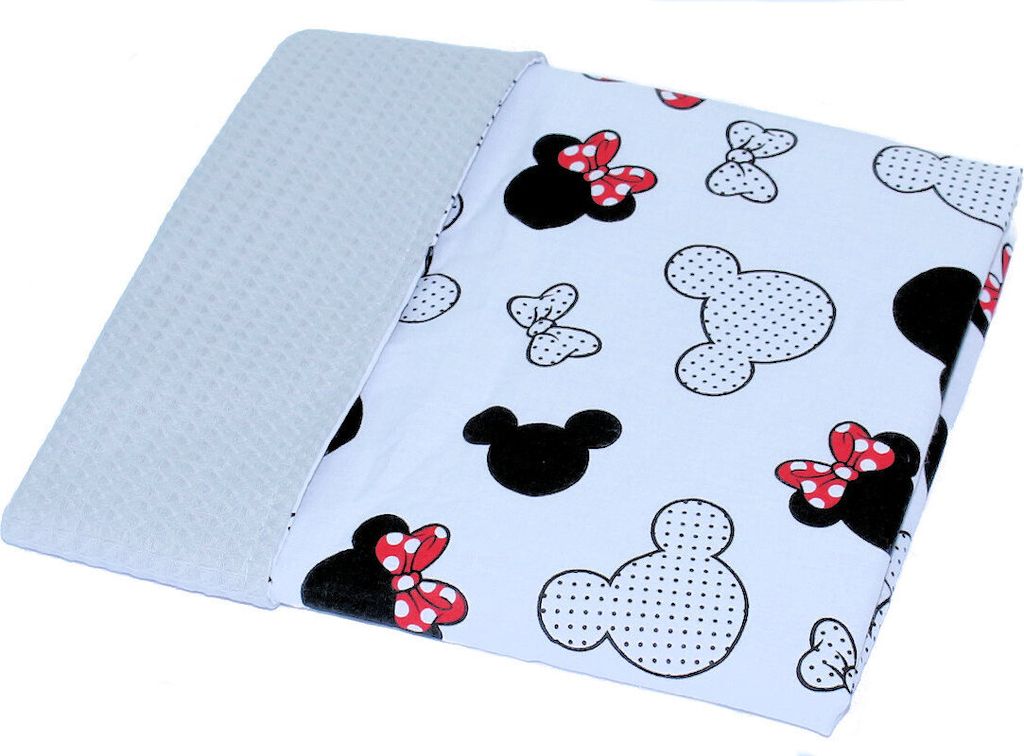 Babydecke Waffelpiqué Baumwolle Kuscheldecke Kinderwagendecke - 10. Minnie + Grau