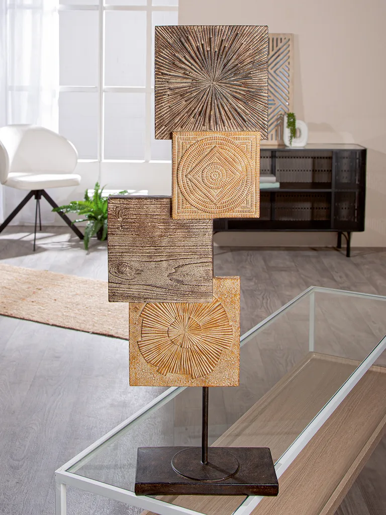 Décoration de salon : Sculpture design Esculpida beige 69 cm