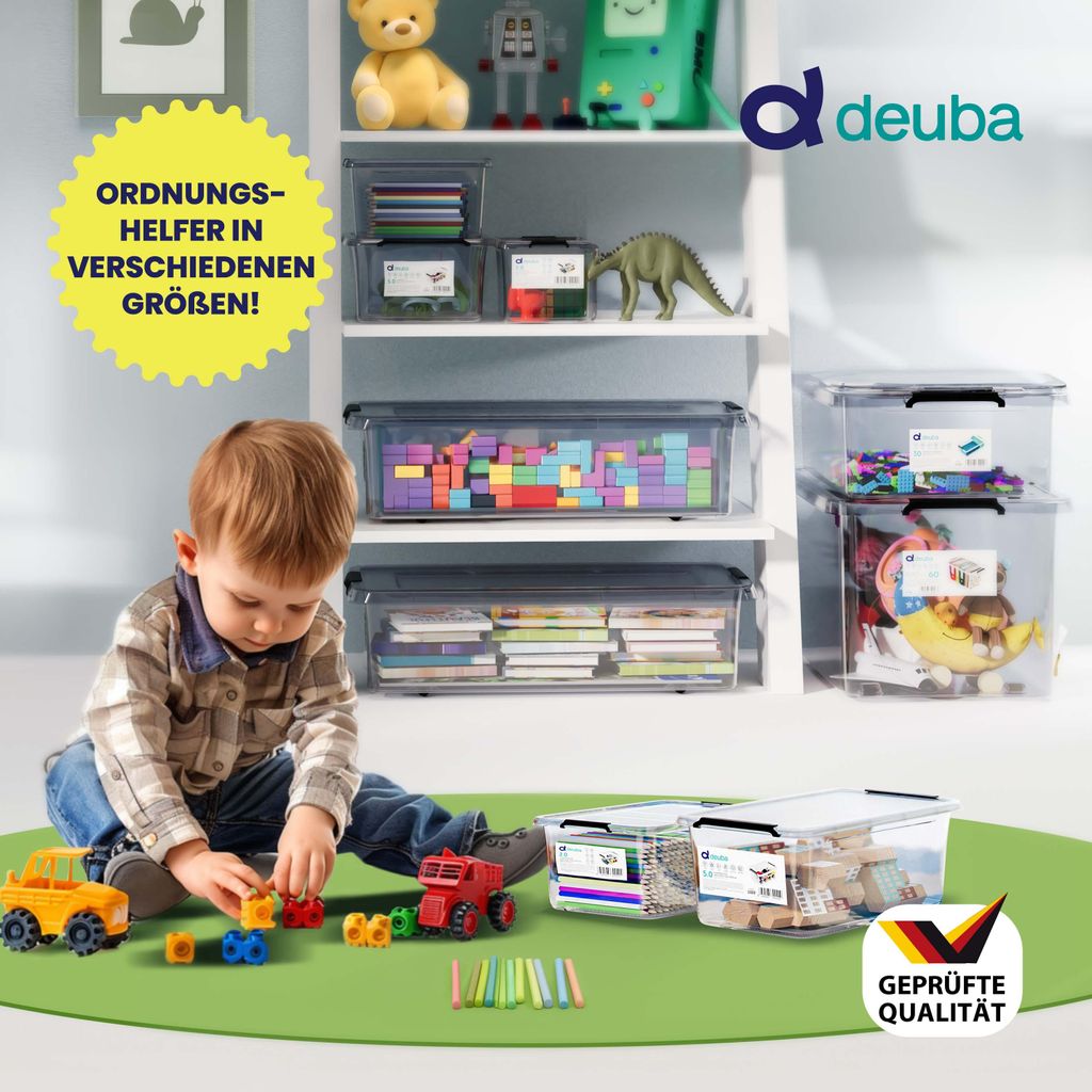 DEUBA® 10x Aufbewahrungsbox mit Deckel 2L Box Kunststoff Produktbild 