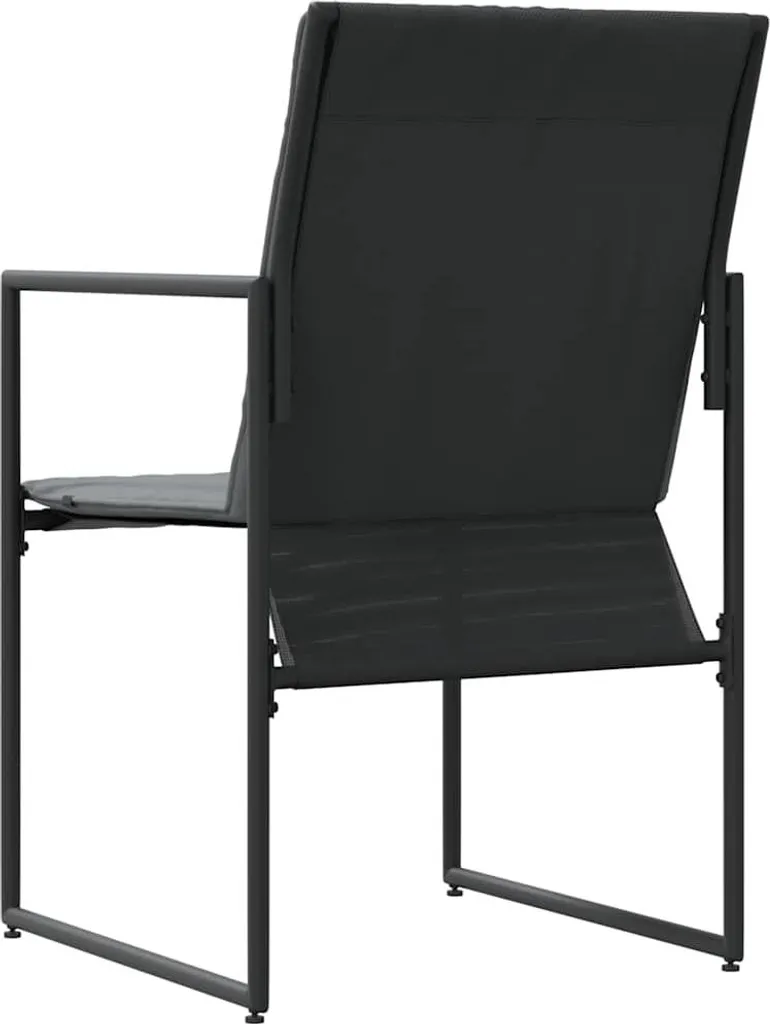 Chaise de terrasse avec coussin noir et anthracite - 4 pièces