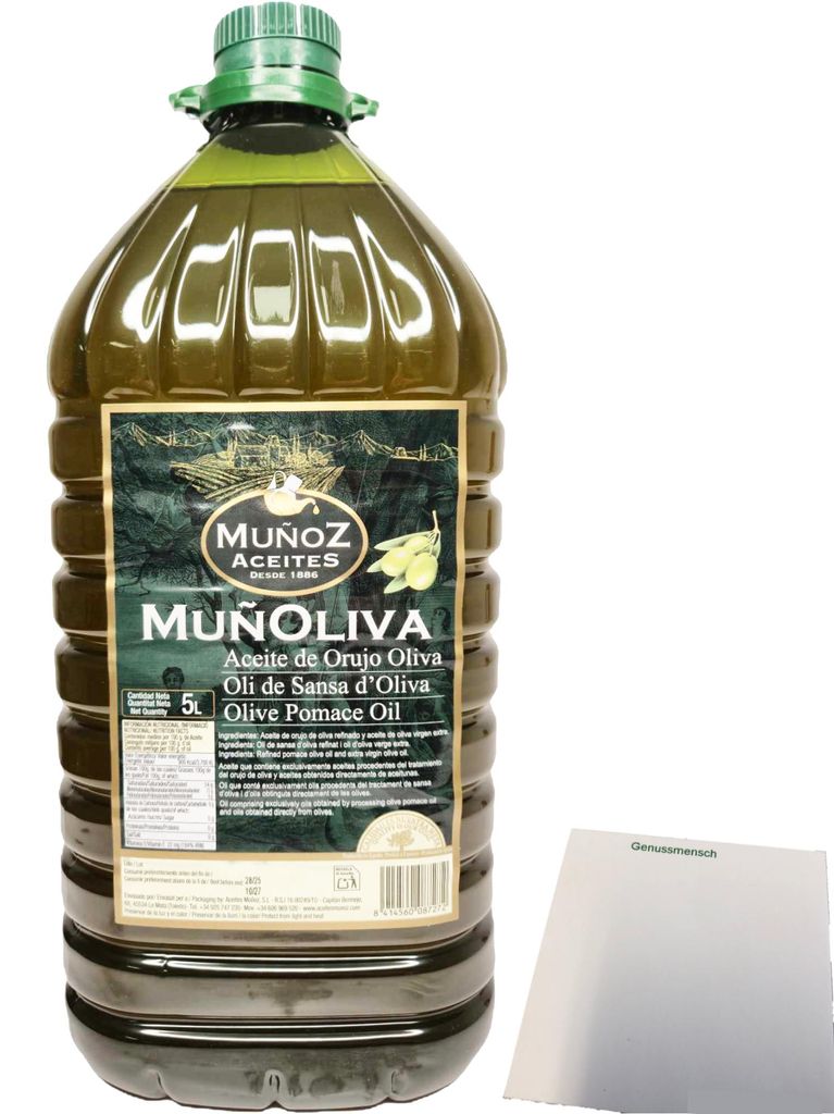 Munoz Aceite de Oliva Virgen Extra Natives Olivenöl (5L Kanister) + usy Block