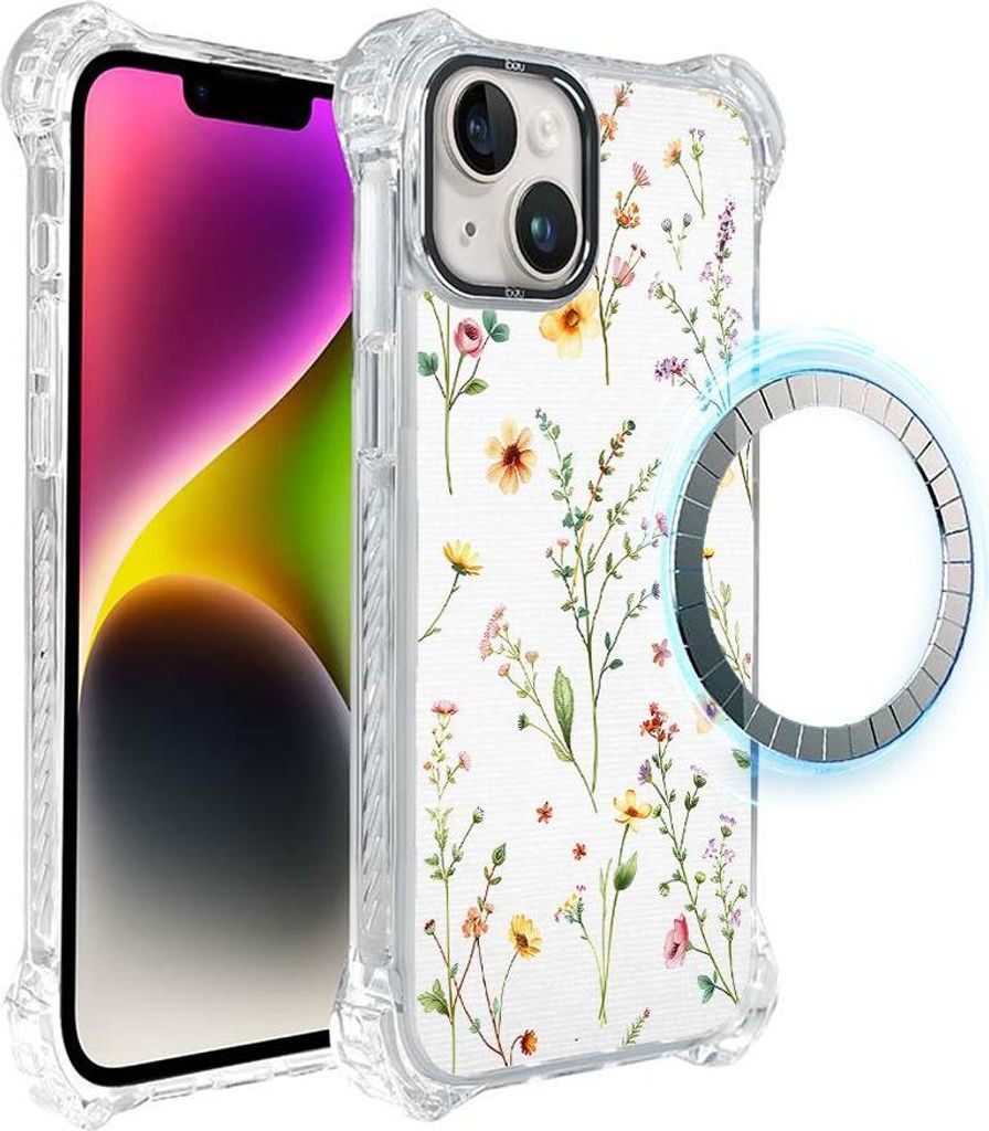 iPhone 14 IBIZU DropGuard Ultra Case mit MagSafe, Pastel Bloom, Summer Bouquet
