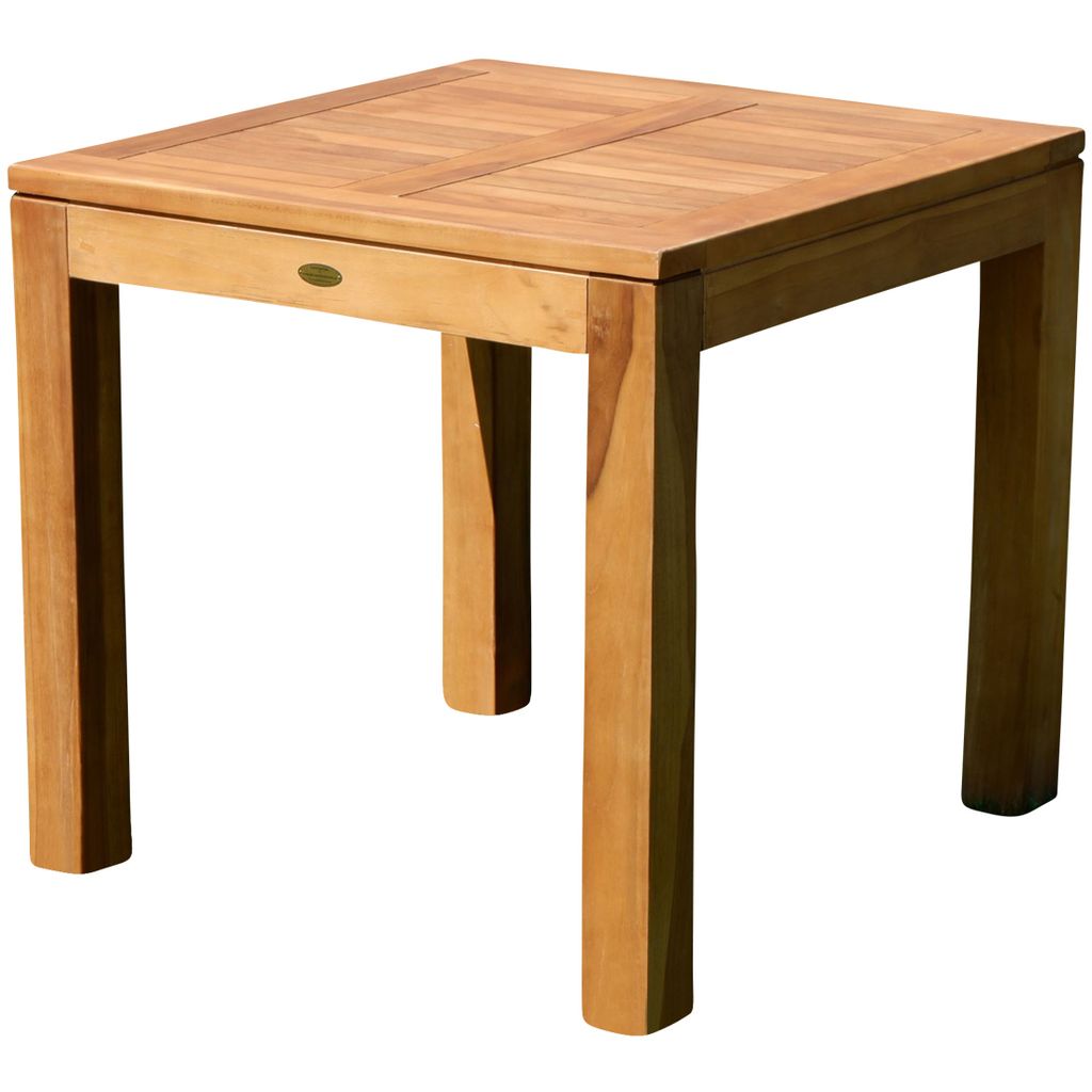 AS-S Wuchtiger echt TEAK Bigfuss Design Gartentisch 80x80 Produktbild 