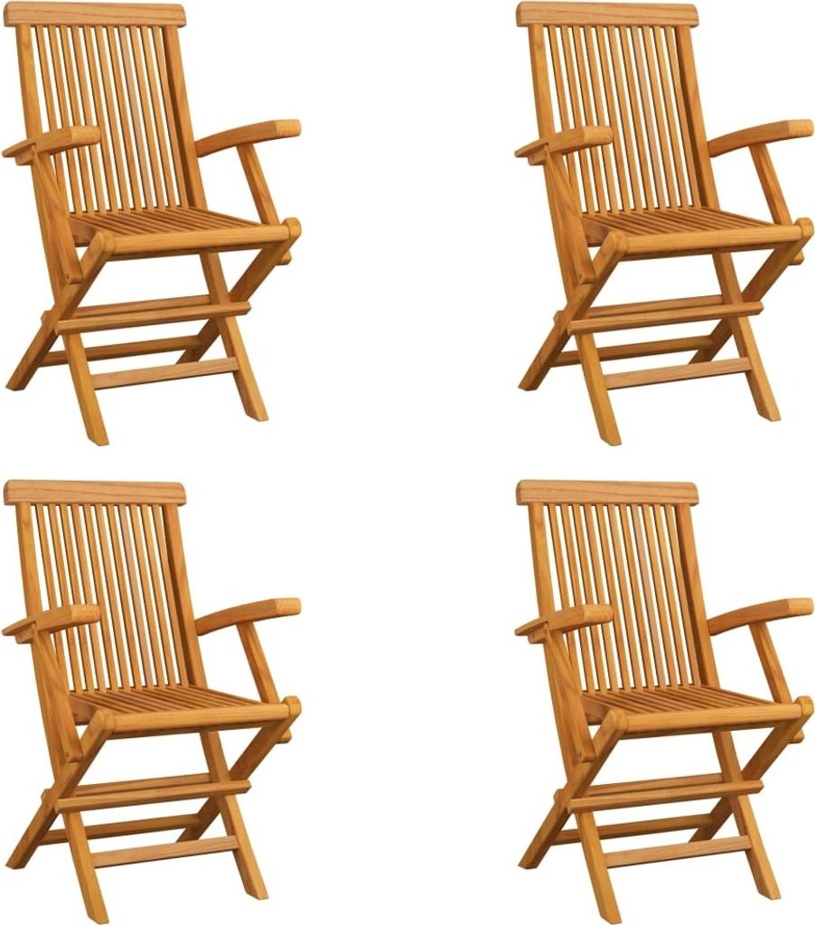 The Living Store Klappbare Gartenstühle 4 Stk. Massivholz Teak