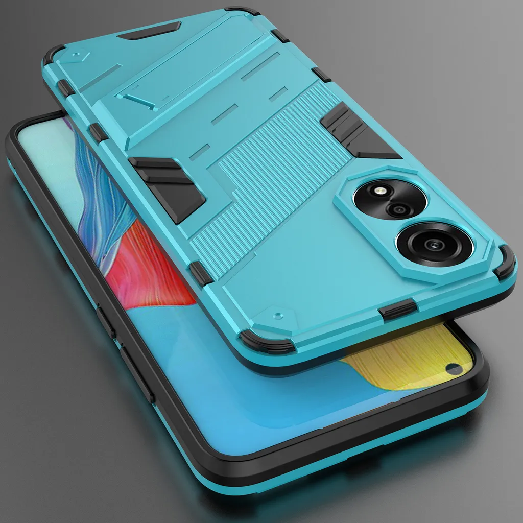 Custodia Oppo A78 4G Blu - Cover Ibrida PC+TPU con Stand - 5