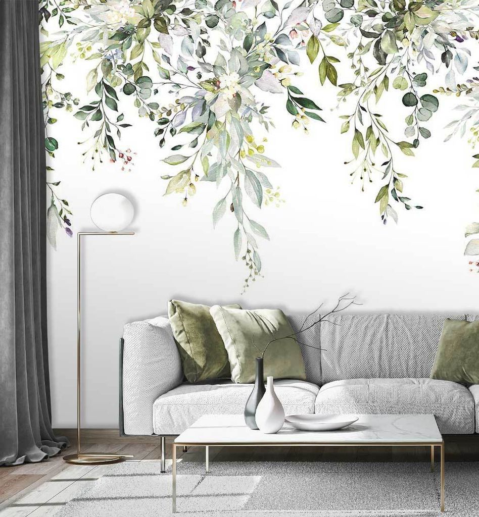 Fototapete hängende Pflanzen mit Blätter, Material:Premium Vlies 150g/qm, Größe Tapete:520 x 260cm