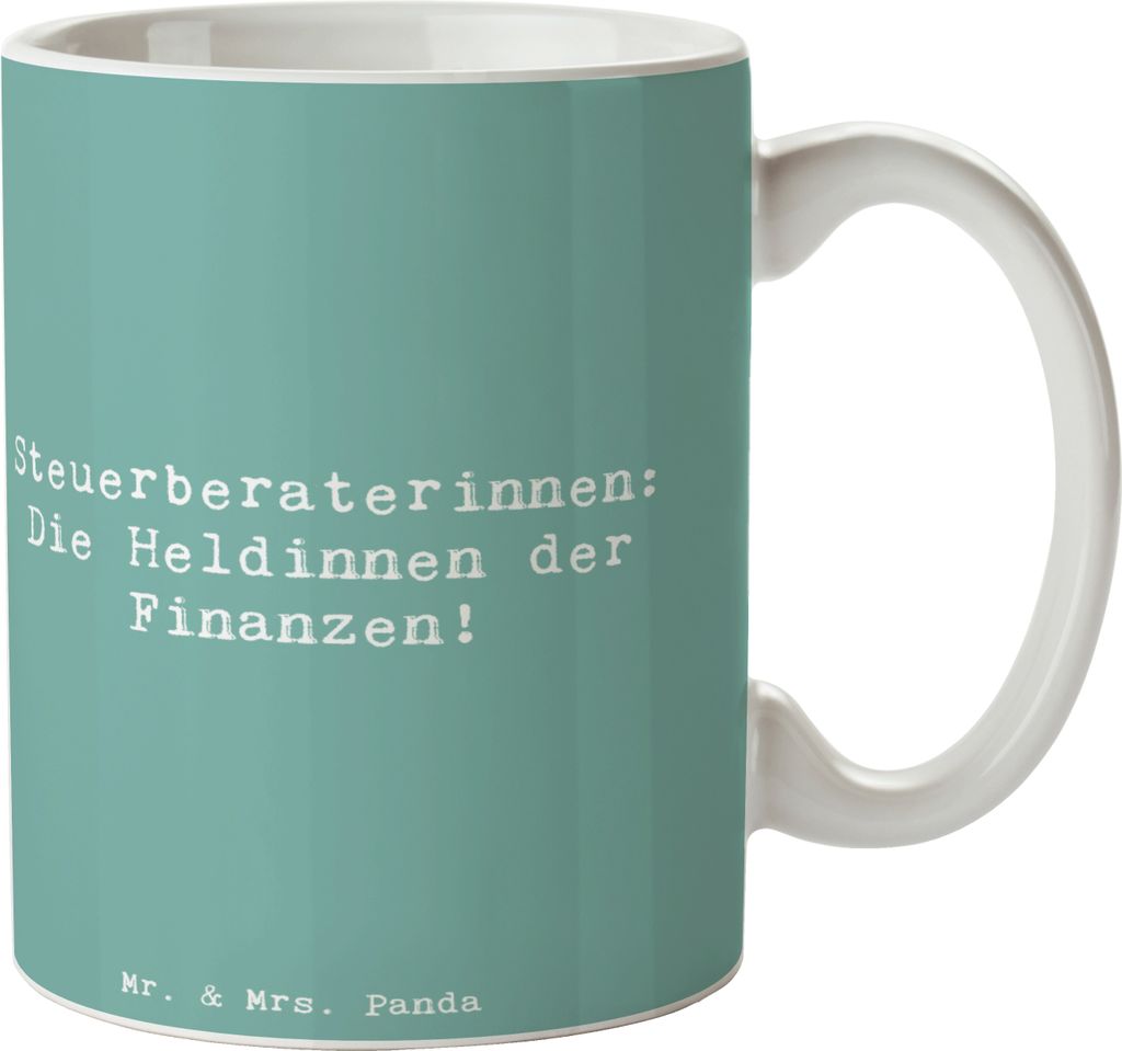 Mr. & Mrs. Panda Kaffeetasse Spruch Steuerberaterin Heldin Produktbild 