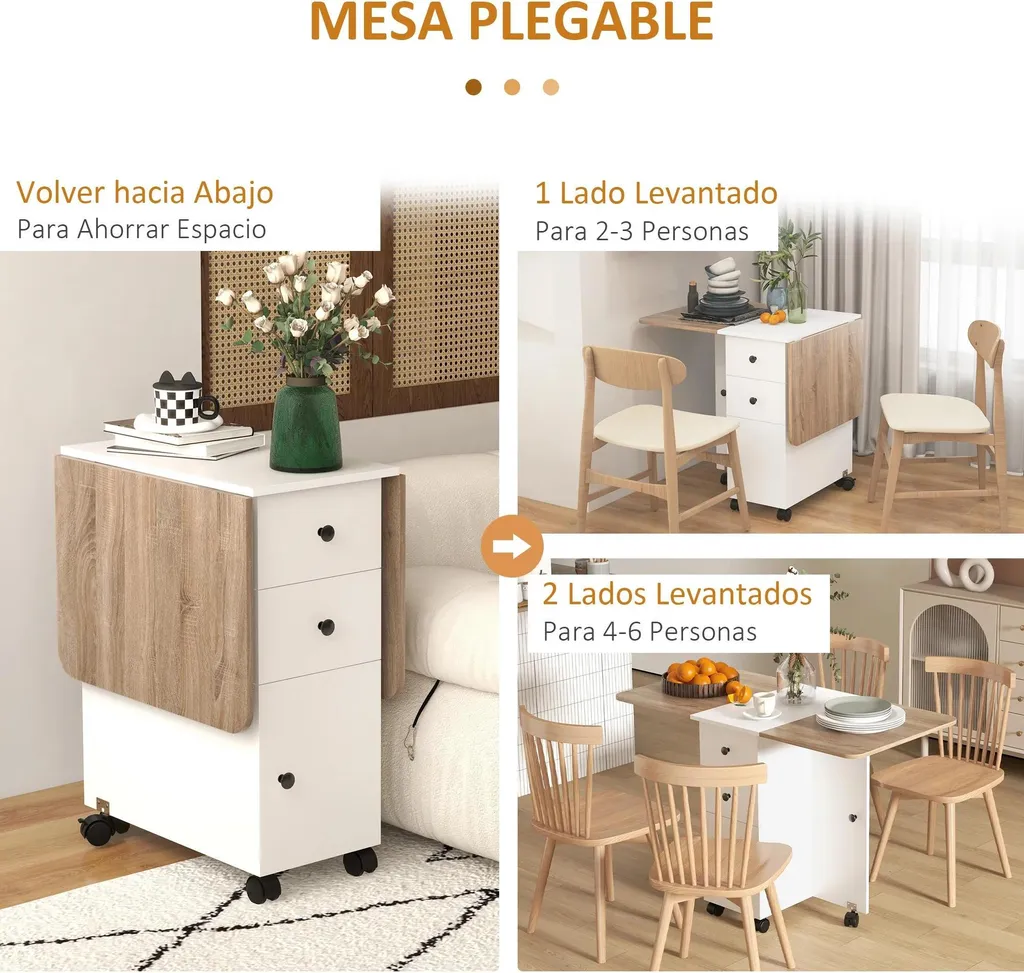 Table console extensible avec ailes pliantes pour petit espace et cuisine