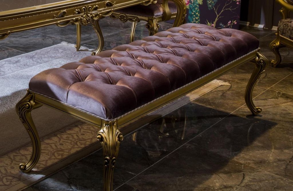 Klassische Esszimmer Garnitur Tisch Stuhl Set Kommode Spiegel Hocker Stühle 6tlg