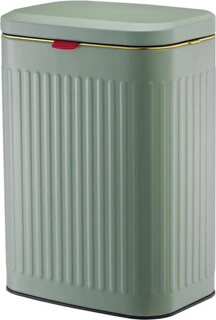 Poubelle murale 8L en acier au carbone vert pour cuisine et bain