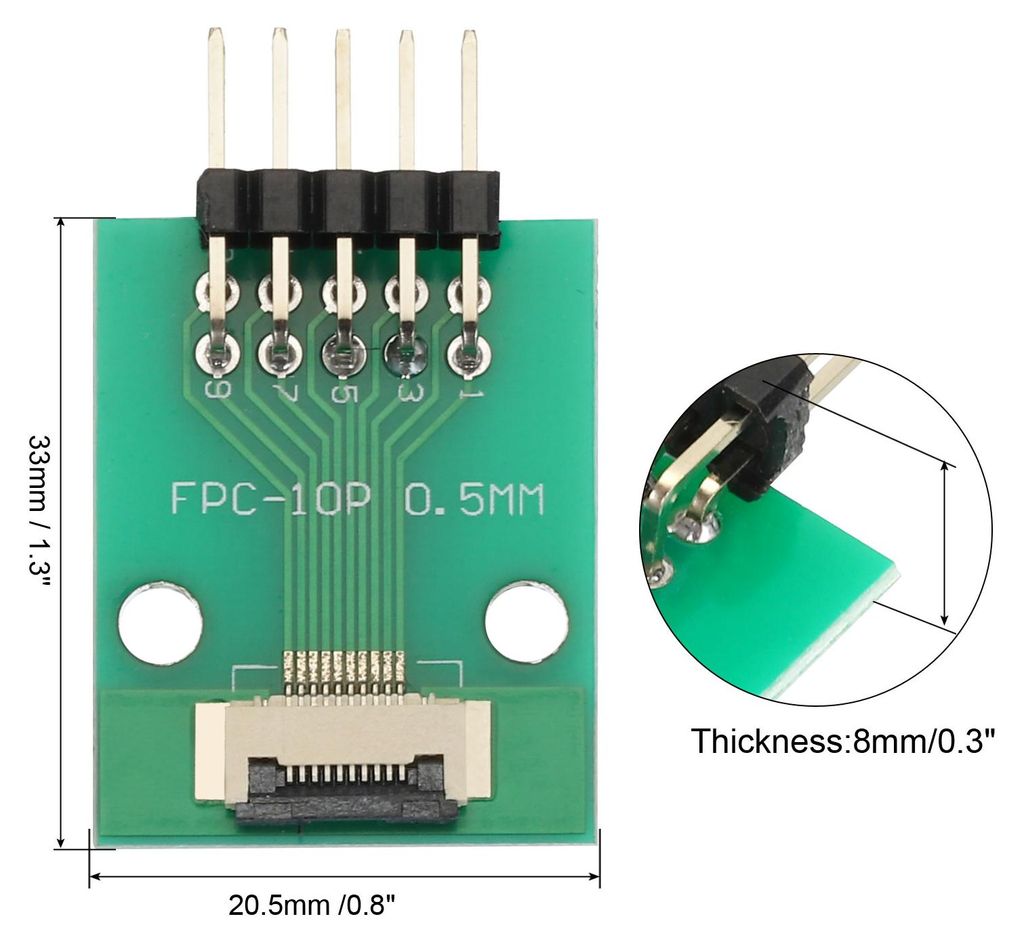 FFC FPC Connector Board 10 Pin 0.5mm 2.54mm auf 1.0mm 2.54mm PCB Konverterplatine fš¹r DVD TV/Digitalkameras/Laptops