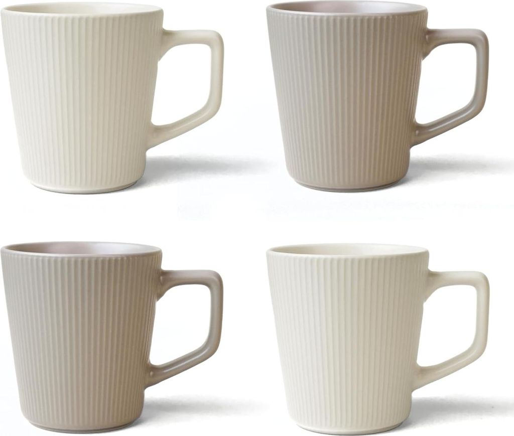 Kaffeetassen Set von 4 - große Tassen - 500 ml - mattes Keramik
