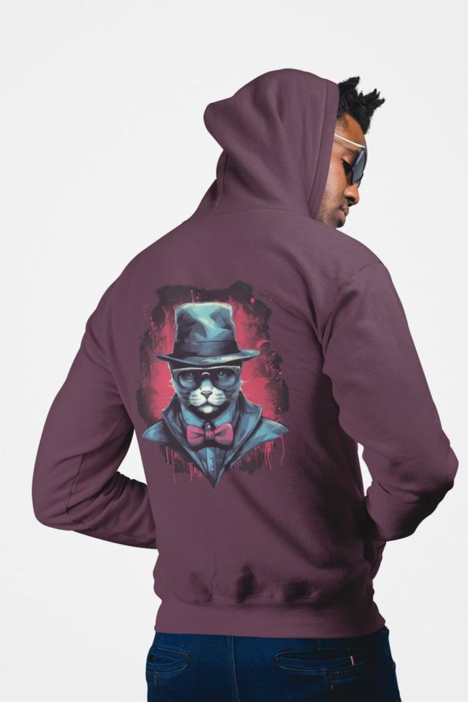 D&B Uni Hoodie ZIPCAT00002 Cat Braun-Größe 3XL