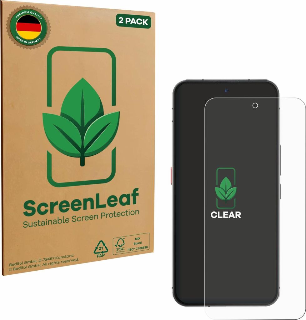 2x ScreenLeaf Schutzfolie für Oukitel WP210 nachhaltiger Displayschutz Display Schutz Folie Klar Transparent