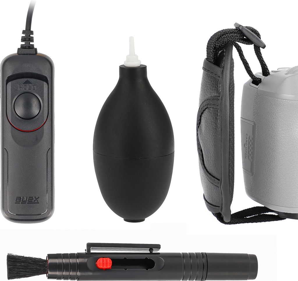 Zubehör Set für Panasonic RS-2 mit Fernauslöser AX-10 Blasebalg Handschlaufe Reinigungsstift