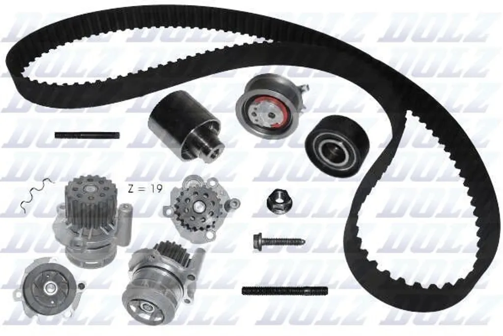 Kit Courroie de Distribution DOLZ KD048 avec Pompe à Eau pour VW Golf V