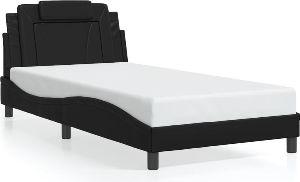 vidaXL Bettgestell "Viana" ohne Matratze Schwarz 100x200 cm Kunstleder