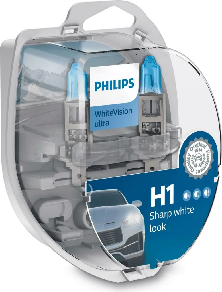 Kit Philips H1 WhiteVision Ultra 12258WVUSM 12V 55W Duo Pack + W5W