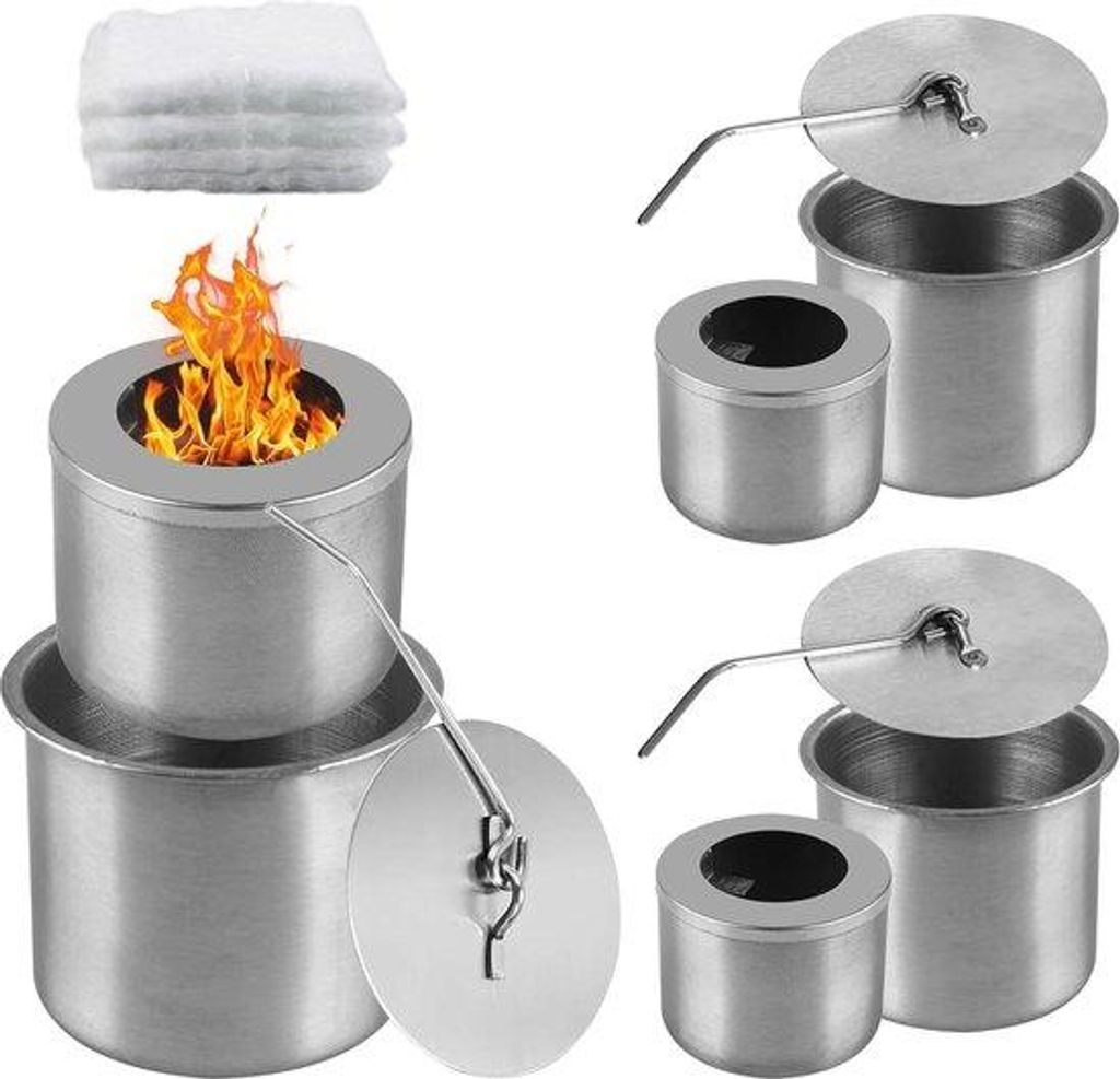 3 Stück Branders mit Überlaufsicherheit für Verbrennungskammer - -Ethanol-Kamin, Ethanol-Brander - universelle Ethanol für Balkon und Terrasse.