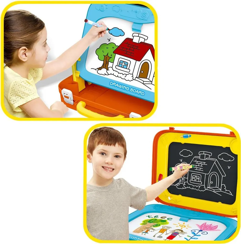 Mallette de dessin pliable avec accessoires : chevalet et craie - 7