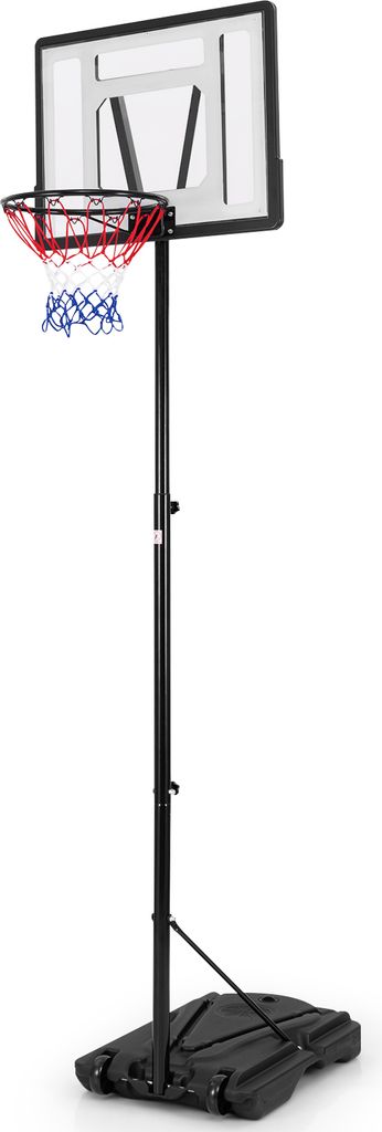 GOPLUS Basketballkorb Outdoor, Korbhöhe von 172 bis 305 cm verstellbar, Basketballkorb mit Ständer, Basketball Ständer tragbar mit Rollen, Baske...