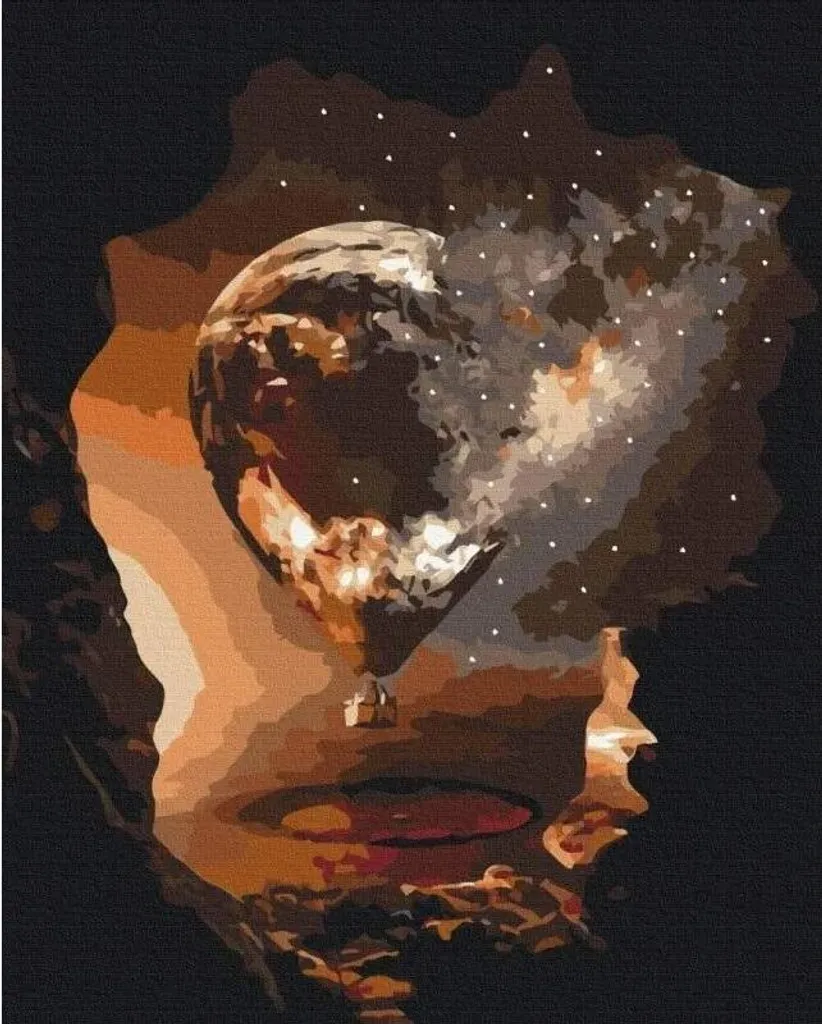 Peinture par Numéros Ballon de Montagne 40x50cm : Couleurs Éclatantes