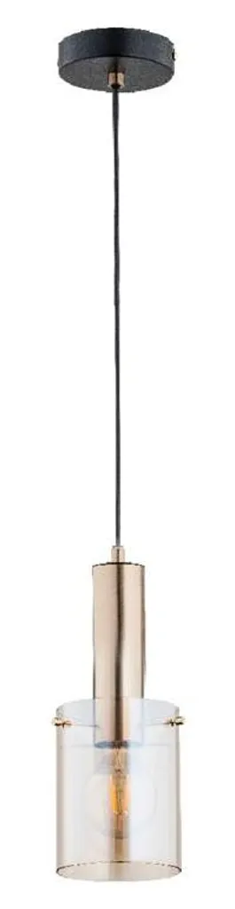 Suspension élégante CELIA métal noir laiton 90 cm pour plafond haut E27