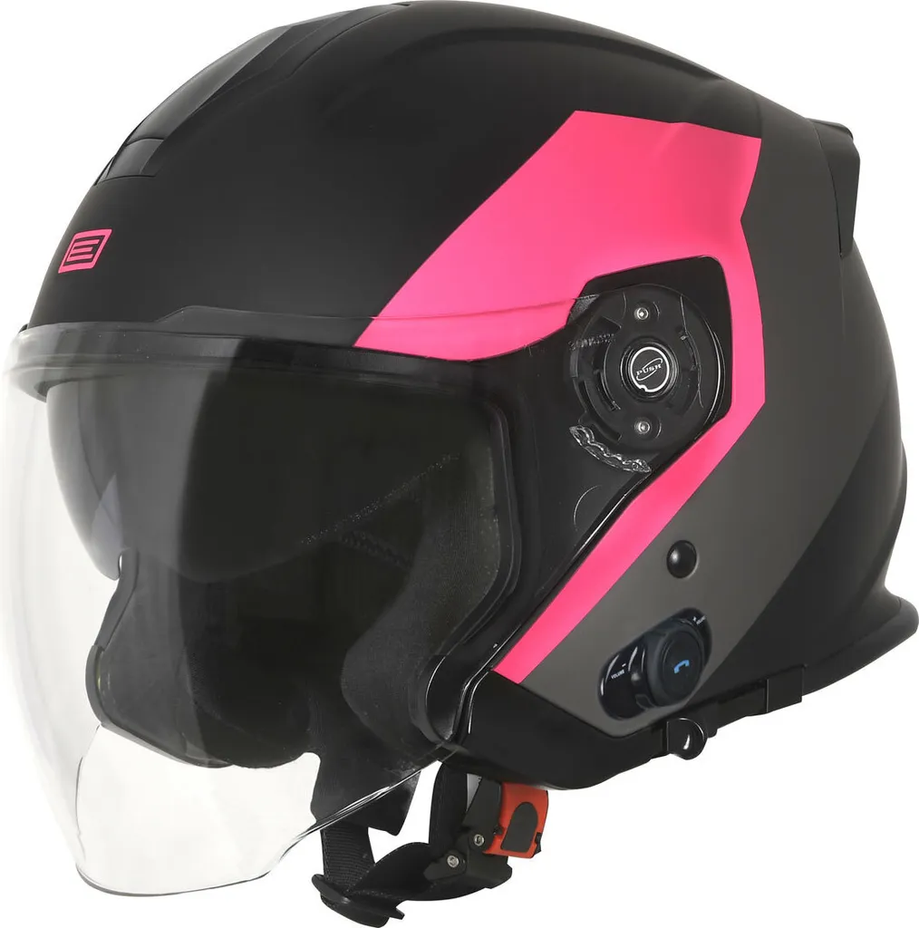 Casque jet Bluetooth Origine Palio Eko 2.0 Mini S7 Noir Mat et Rose XL