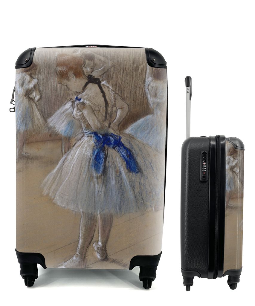 MuchoWow Koffer Handgepäck Trolley Rollkoffer Kleine Reisekoffer mit 4 Rollen - Tänzerin - Gemälde von Edgar Degas - Cabin Size < 55x40x23 cm ...
