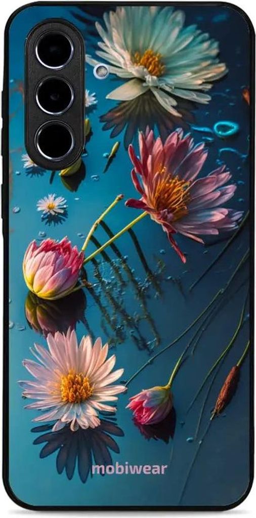 Handyhülle für Galaxy A56 5G, Mobiwear Glossy Case, Blau-Blumig