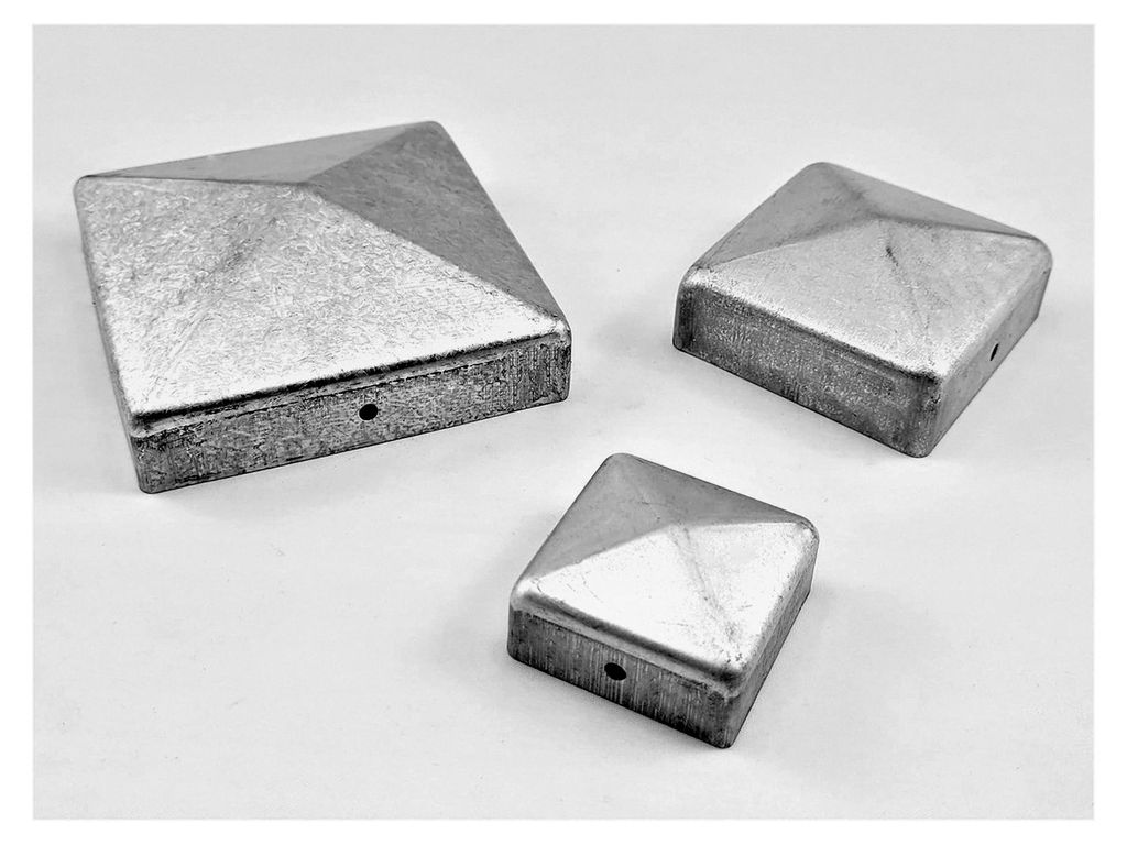 10 Stück Abdeckkappen aus verzinktem Metall 120x120mm