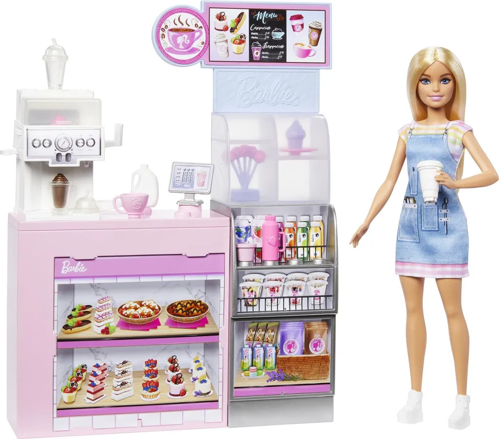 Barbie Café Coffret Métier avec machine à expresso et tenue thématique