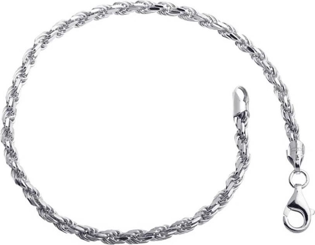 SILBERKETTEN STORE Kordelkette Armband 3mm - 925 Silber, Länge wählbar von 16-25cm - 18cm