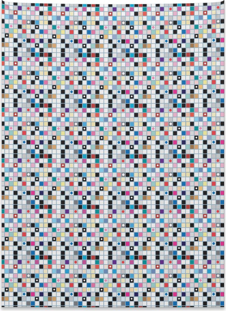 Abakuhaus Gitter Wandteppich, Kariertes Quadrat-Muster aus Weiches Mikrofaser Stoff Kein Verblassen Klare Farben Waschbar, 110 x 150 cm, Mehrfarbig
