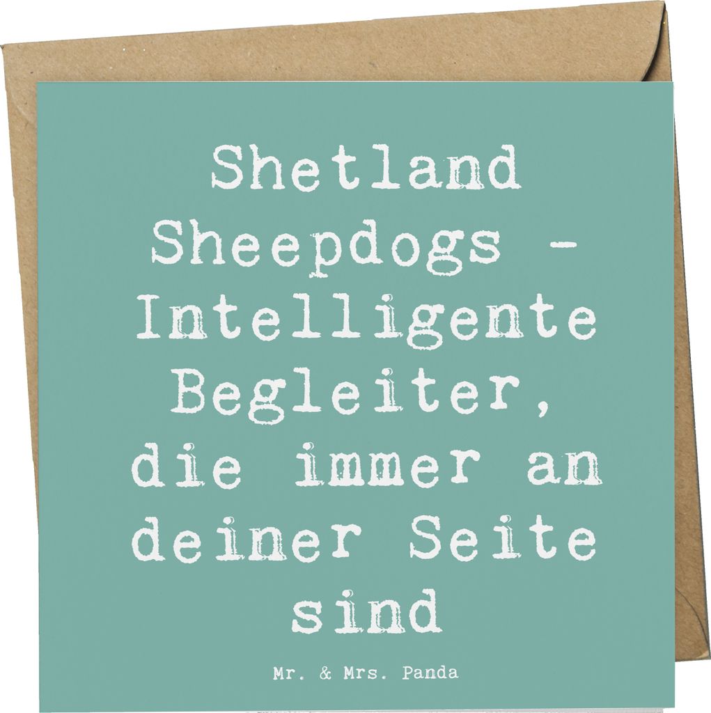 Mr. & Mrs. Panda Deluxe Karte Spruch Shetland Sheepdog Freund - Meeresbrise - Geschenk, faltkarte, Merkmale, anlasskarte, Glückwunschkarte, Schott...
