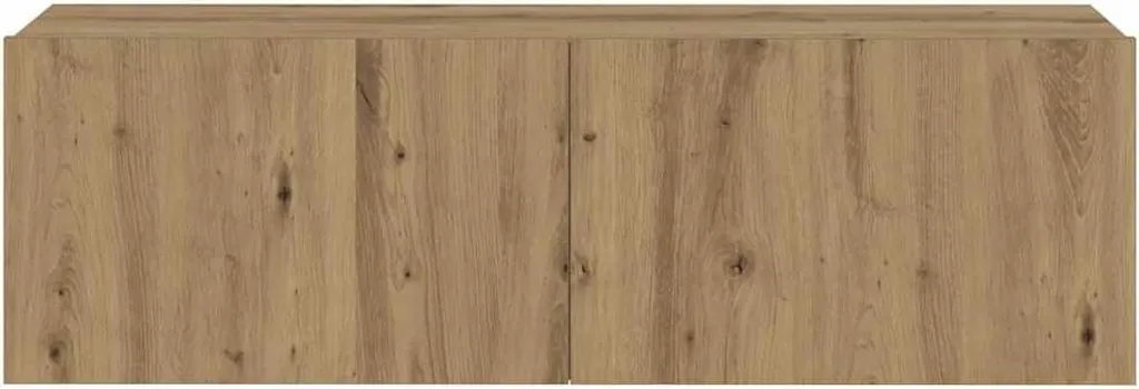 Meuble TV suspendu 3 pièces chêne artisan pour un salon contemporain