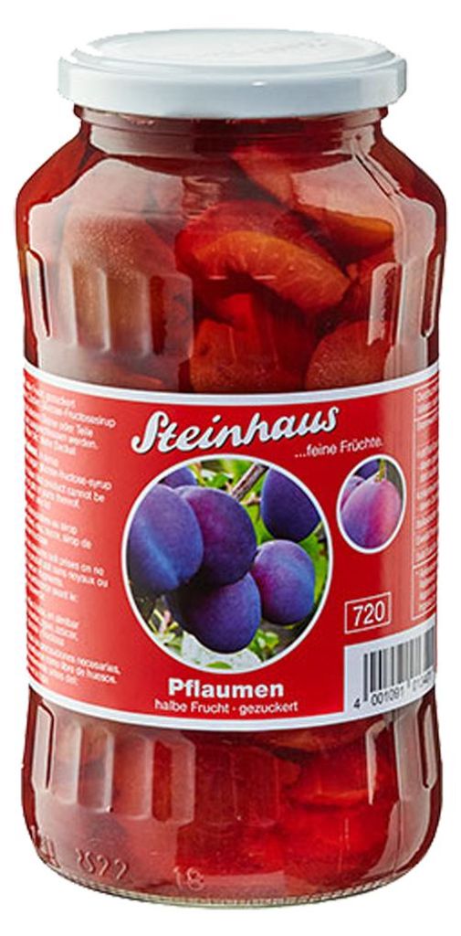 Steinhaus Pruimenhalve, met suiker, fijne vruchten, 720 ml Productafbeelding 