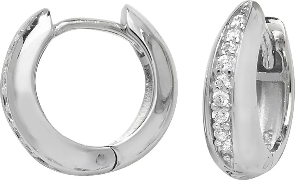 Boucles d'Oreilles Argent 925 Scintillantes 15mm en Zirconium Cubique
